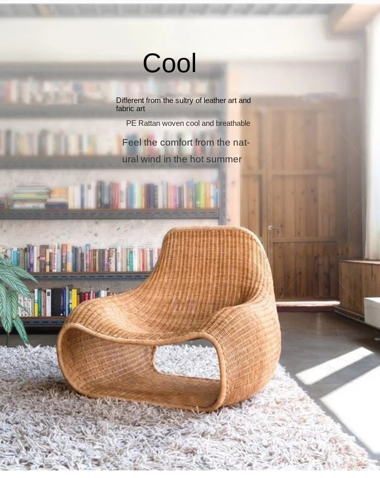 Joylive Leisure Chair Outdoor Garden Rattan Chair Rattan Sofa Single Sofa Chair for Living Room and Outdoor