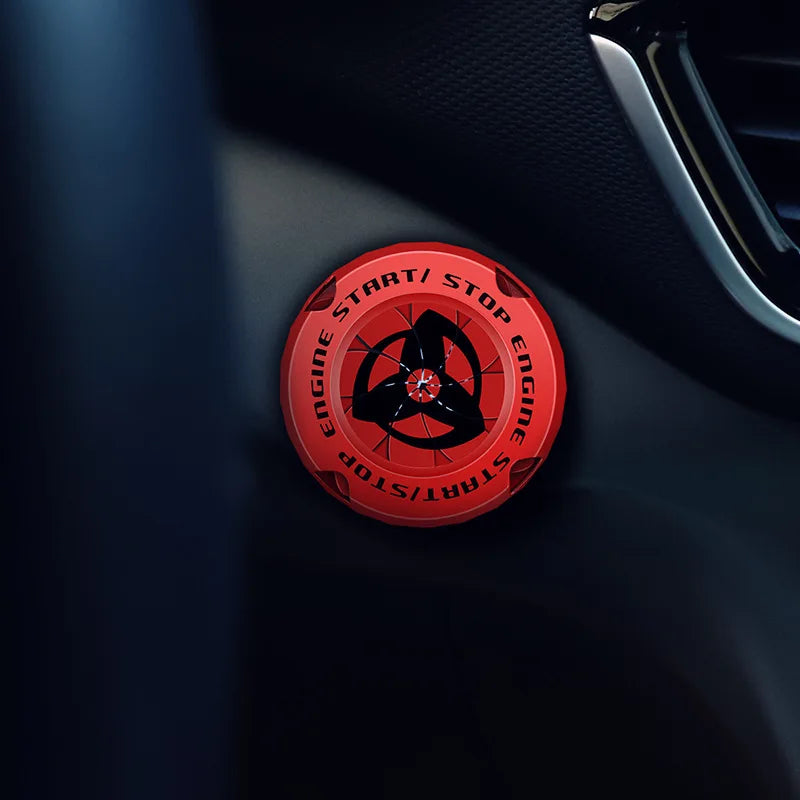 Naruto Car Sharingan One-Click Start Protective Cover Decorative Cover Car Ignition Switch Creative Decoration Cartoon Car Gift