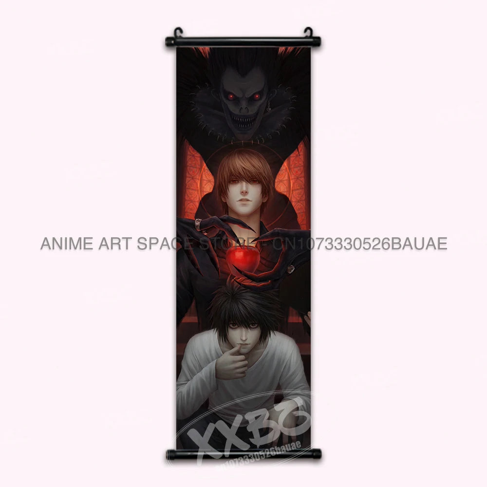 Anime DEATH NOTE Hanging Painting Classic Cartoon Poster Yagami Light Scrolls Pictures Ryuk Home Decor Mural Wall Art For Room
