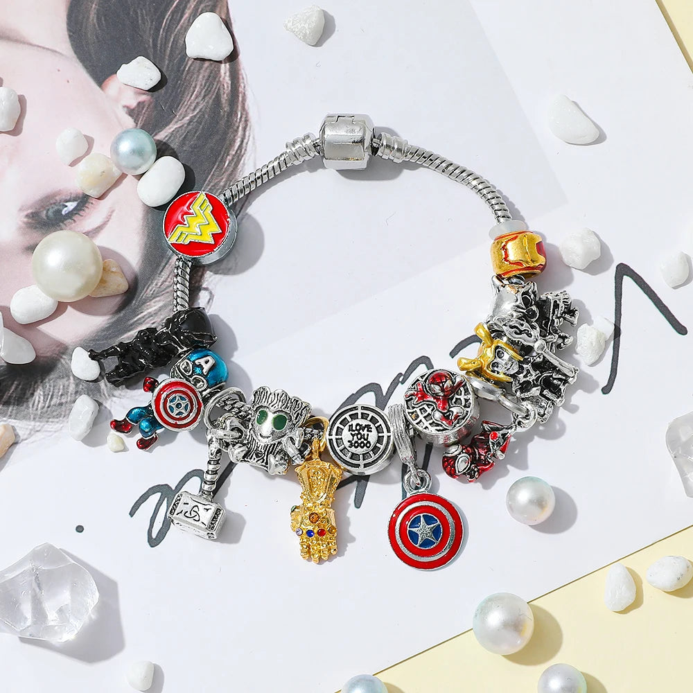 Cartoon Bracelet Classic Fashion Anime Pendant Accessories for Best Friend Superheroes Pendant Bracelet Gifts