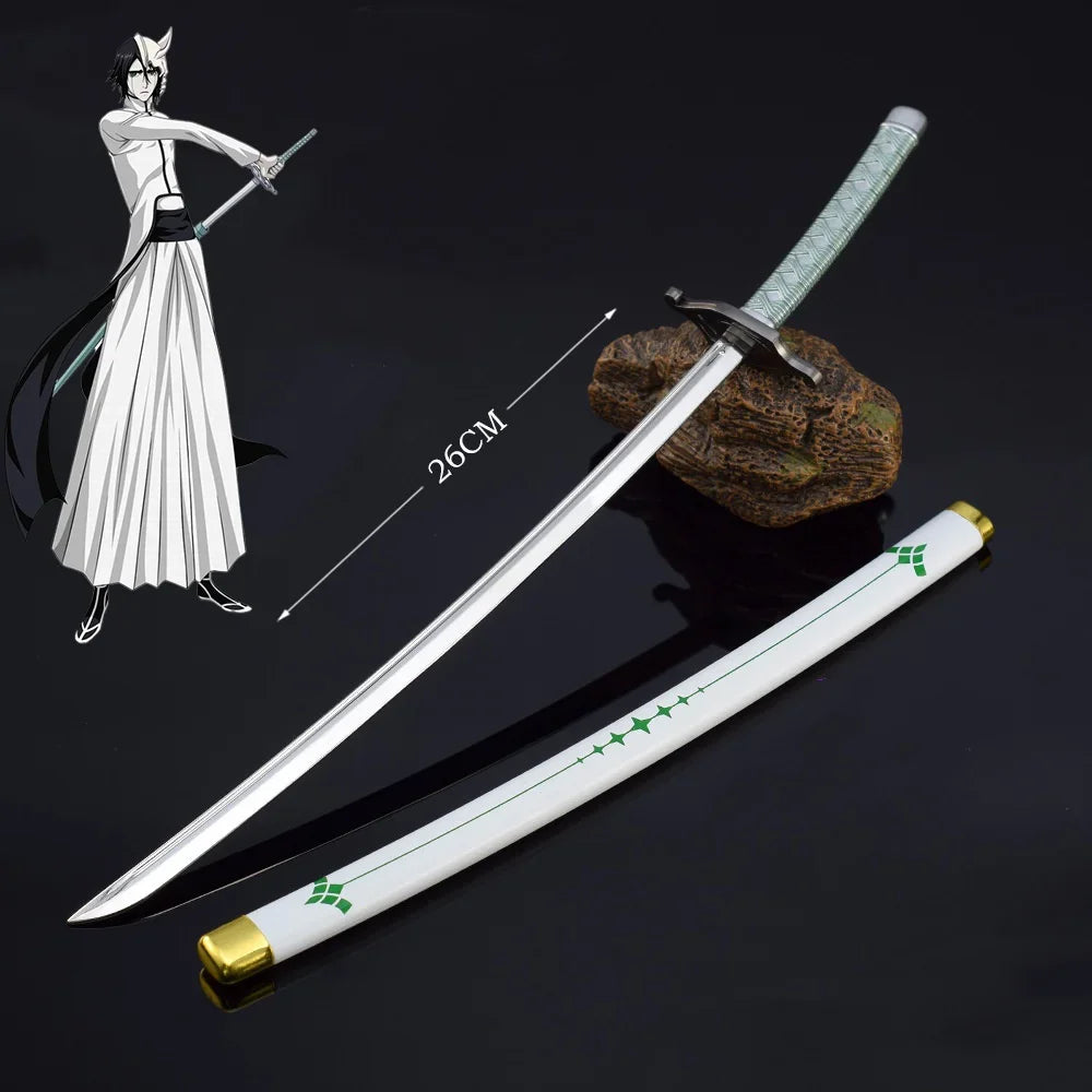 10inch Mini Bleach Katana Ichigo Sword Ninja Knife Iron Anime Bleach Kenpachi Japanese Katana Real Size Samurai Sword Toy Gifts