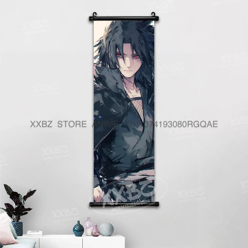 Naruto Home Decoration Scrolls Picture Hyuga Hinata Anime Canvas Wall Art Interior Hanging Painting Uchiha Itachi Figures Poster