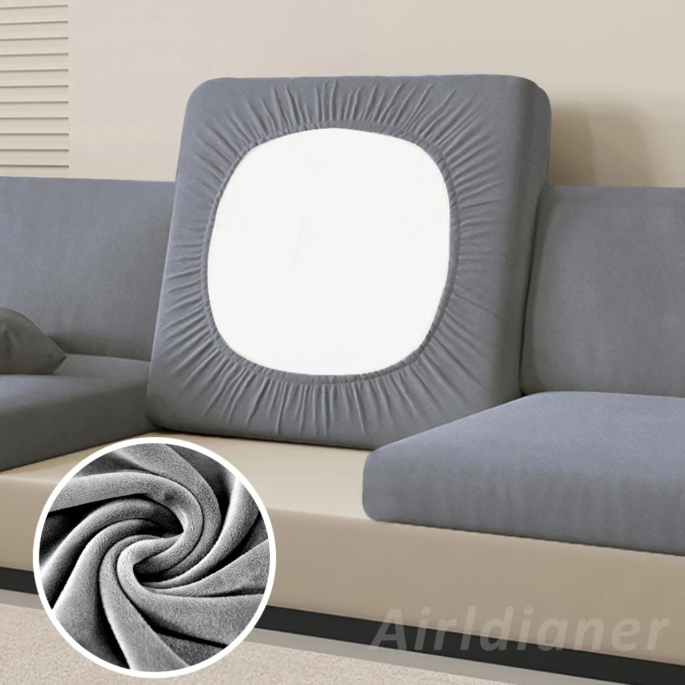 Super Soft Velvet Sofa Seat Cushion Cover For Living Room Thick Plush Sofa Covers Stretch L Shape Corner Armchair Sofa Slipcover