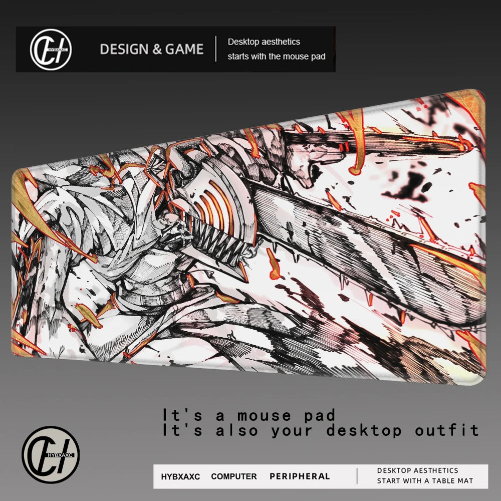 Mouse Pad PC Non Slip Gamer Denji Keyboard Pad Laptop Gaming Accessories Mousepad Japan Anime C-chainsaw Man Desktop Mouse Mat