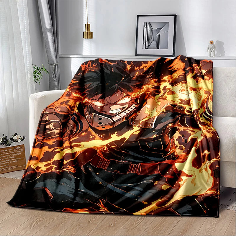 3D Cartoon My Hero Academia Deku Bakugou  Anime Blanket,Soft Throw Blanket for Home Bedroom Bed Sofa Travel Picnic Cover Kids