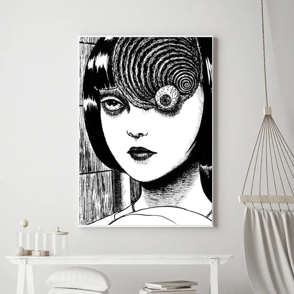 Hot Japan Anime Junji Ito Canvas Prints Poster Horror Thriller Dark Aesthetics Wall Art Home Decoration Art Poster Fans Gifts