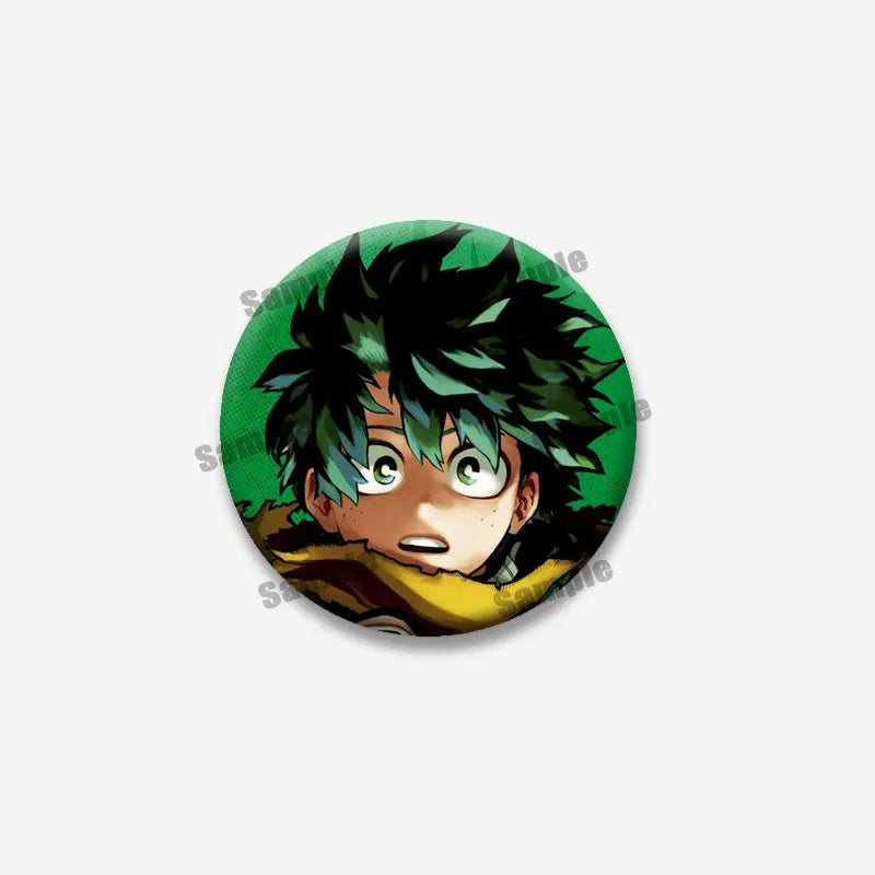 Katsuki Bakugou Izuku Midoriya Cartoon Badges Anime My Hero Academia Round Cosplay Pin Bag Decor Jewelry Brooches Friends Gifts