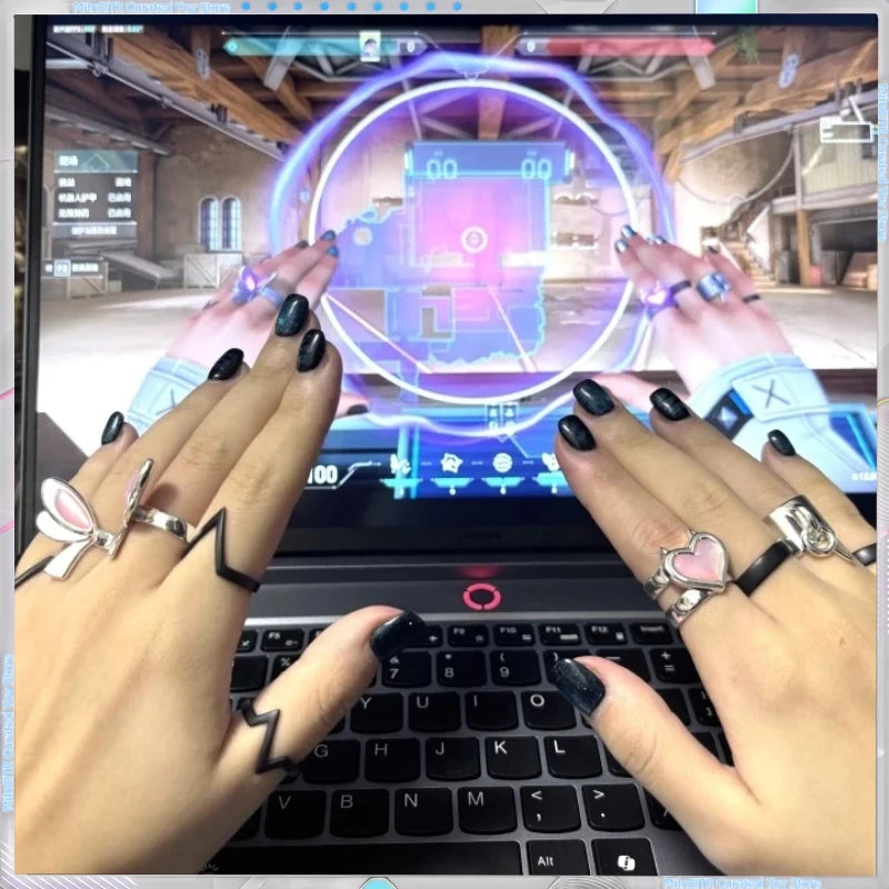 2025 New VALORANT Clove Adjustable Ring Set Anime Game Secondary Derivative Cosplay Accessory Collectible Toy Gift In Stock