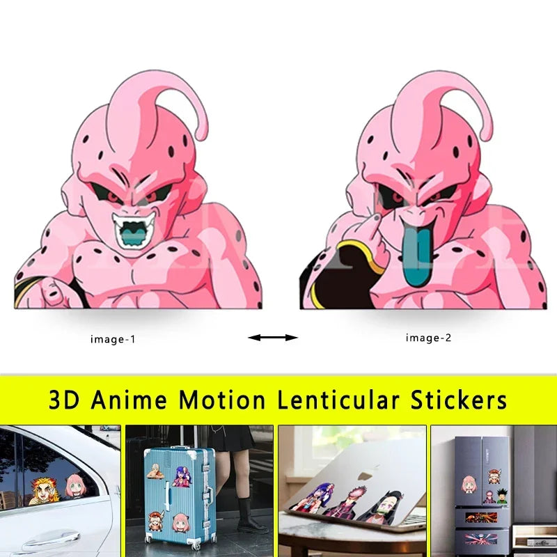 DRAGON BALL NARUTO Anime 3D Lenticular Sticker Goku, Vegeta Waterproof Decals for Car Refrigerator Skateboard Etc.kid's Gifts