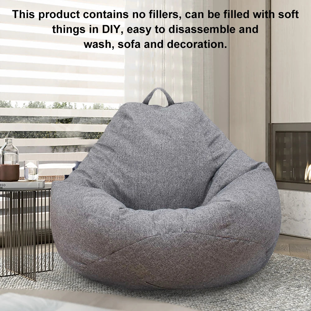 1/2Pcs Lazy Sofa Cover Solid Chair Covers Without Filler Large Bean Bag Cover Adults Couch Living Room Bedroom Tatami Lounger