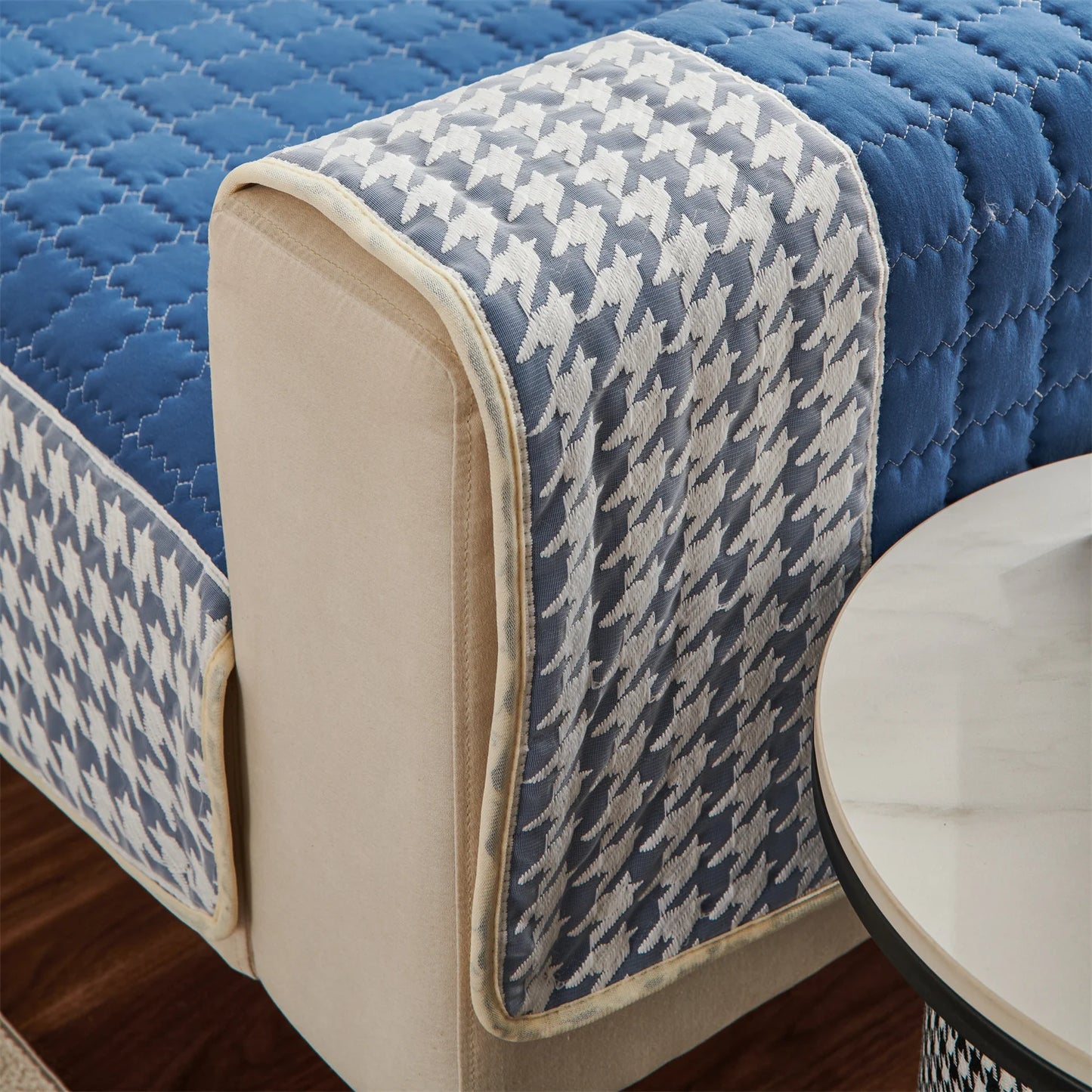 Houndstooth Lace Docor Quilting Sofa Coushion Cover Anti-Slip Sofa Slipcovers for Living Room Couch Seat covers Pet Friendly