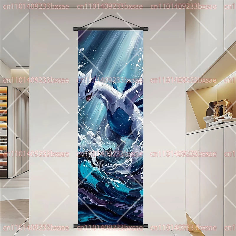 Pokémon Anime Elf Dragonite Gengar Pikachu Charizard Kyogre Rayquaza HD Poster Scroll Painting Art Hanging Painting Holiday Gift