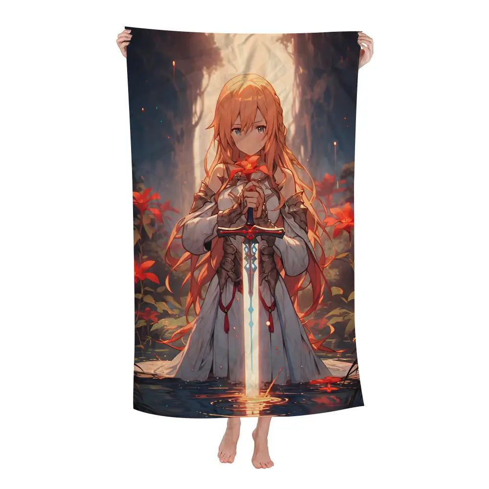 Sword Art Online Bath Towel Microfiber Soft Water Absorbing Breathable For Girl Kids Decorative Cartoon Beach Towel