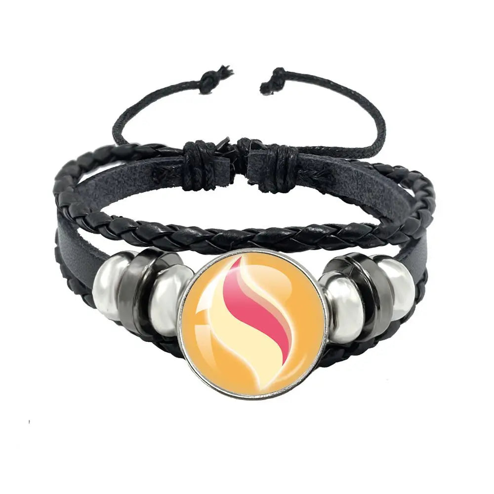 Pokémon Mega Stone Key Chain Anime Peripheral Creativity Exquisite Fashion Black Leather Rope Buckle Key Chain Trend
