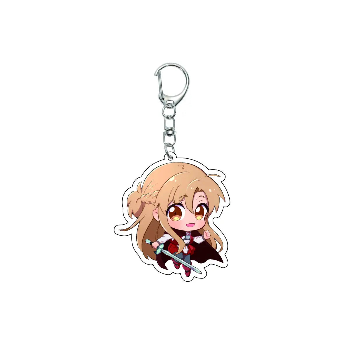55MM Anime Sword Art Online Keychain Alice Synthesis Kirigaya Kazuto Yuuki Asuna Key Chain Acrylic Model Plate