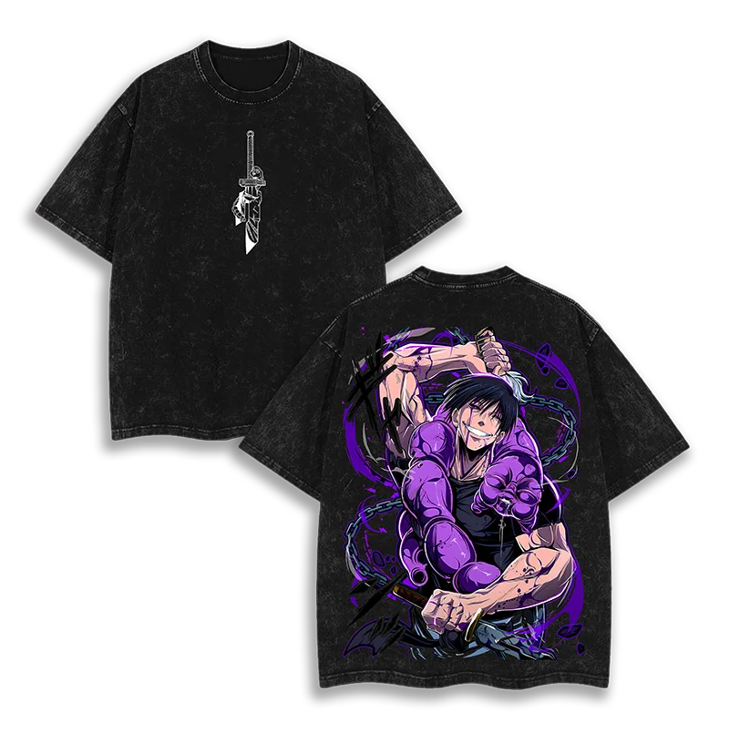 New Arrival Mens Clothes Tee Shirt Homme Graphic T-Shirts Men Tshirt for Men Ropa Hombre Jujutsu Kaisen Washed Camisetas