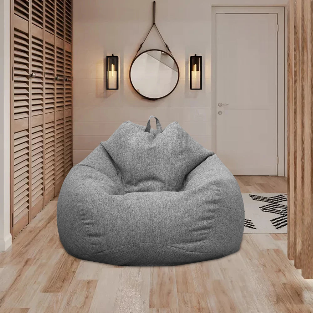 1/2Pcs Lazy Sofa Cover Solid Chair Covers Without Filler Large Bean Bag Cover Adults Couch Living Room Bedroom Tatami Lounger