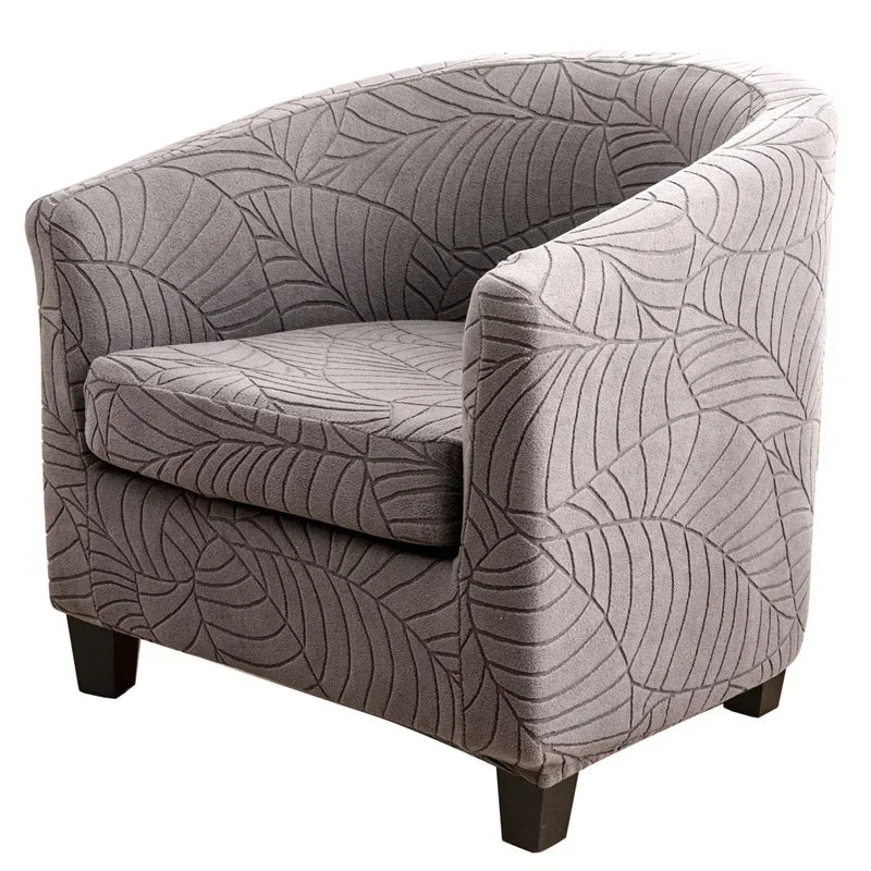 Leaves Jacquard Tub Chair Cover Anti-dirt Stretch Armchair Slipcover All-inclusive Single Club Sofa Cushion for Living Room