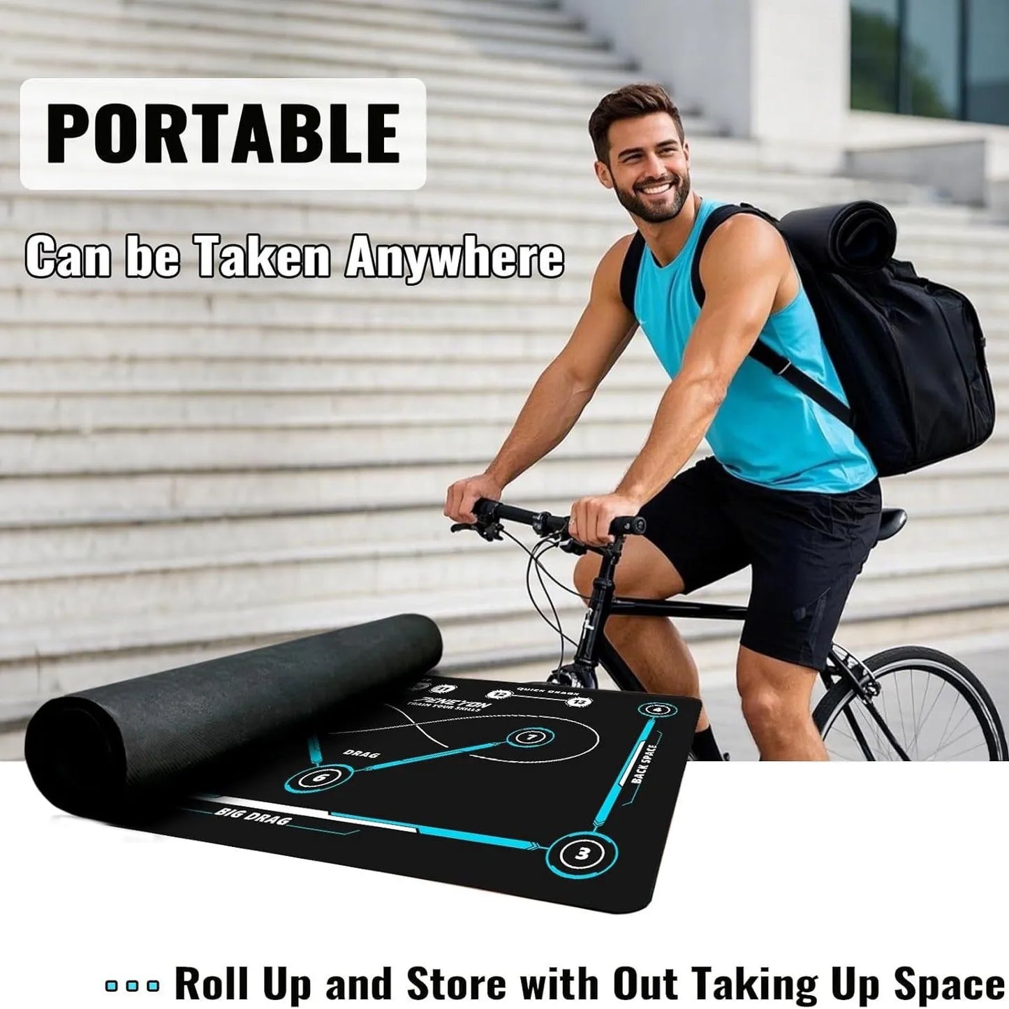 Hockey training pad that can be easily unfolded at any time Rubber pad American sports non-slip and wear-resistant thickened pad
