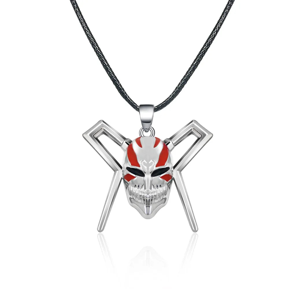 Anime BLEACH Kurosaki Ichigo False Mask Cosplay Necklace Keychain Grimmjow Necklace Cosplay Accessories Man Woman Jewelry Gifts