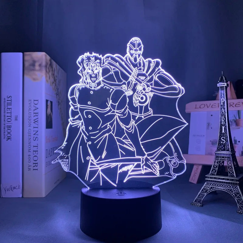 Anime JoJo Bizarre Adventure 3d Night Light Hol Horse for Bedroom Decor Light Birthday Gift for Him Manga Jojo Led Lamp
