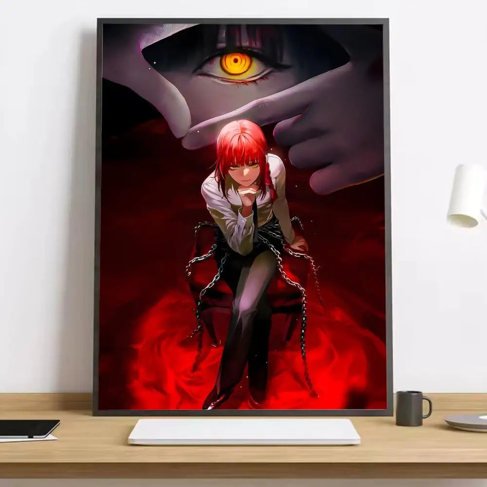 Makima Chainsaw Man Painting Calligraphy HD Canvas Poster living room bedroom bar aesthetic decoration