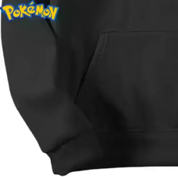 Pokemon Anime Cotton Hoodie Gray Color Character Print with Multi Color Flame Dragon Creature Pattern Casual Streetwear