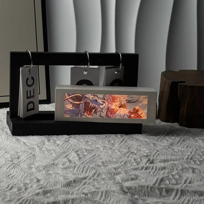 Anime 3d motion light box led bedroom decor lamp with illuminated rectangular anime-themed illustration