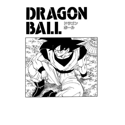 Black and white manga panel of goku in saiyan battle attire on a 21x30cm self-adhesive anime cartoon wall sticker set