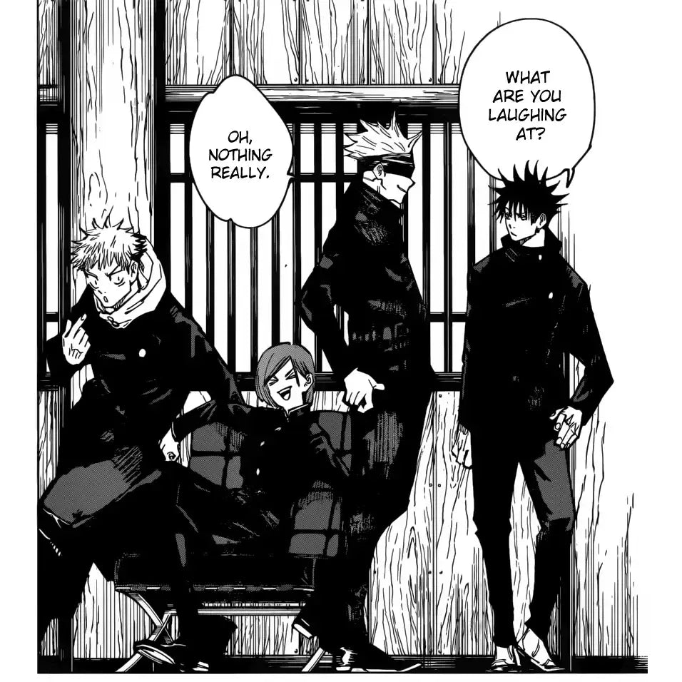 Black-and-white manga panel anime cartoon wall stickers featuring four characters in dark uniforms with spiky hair