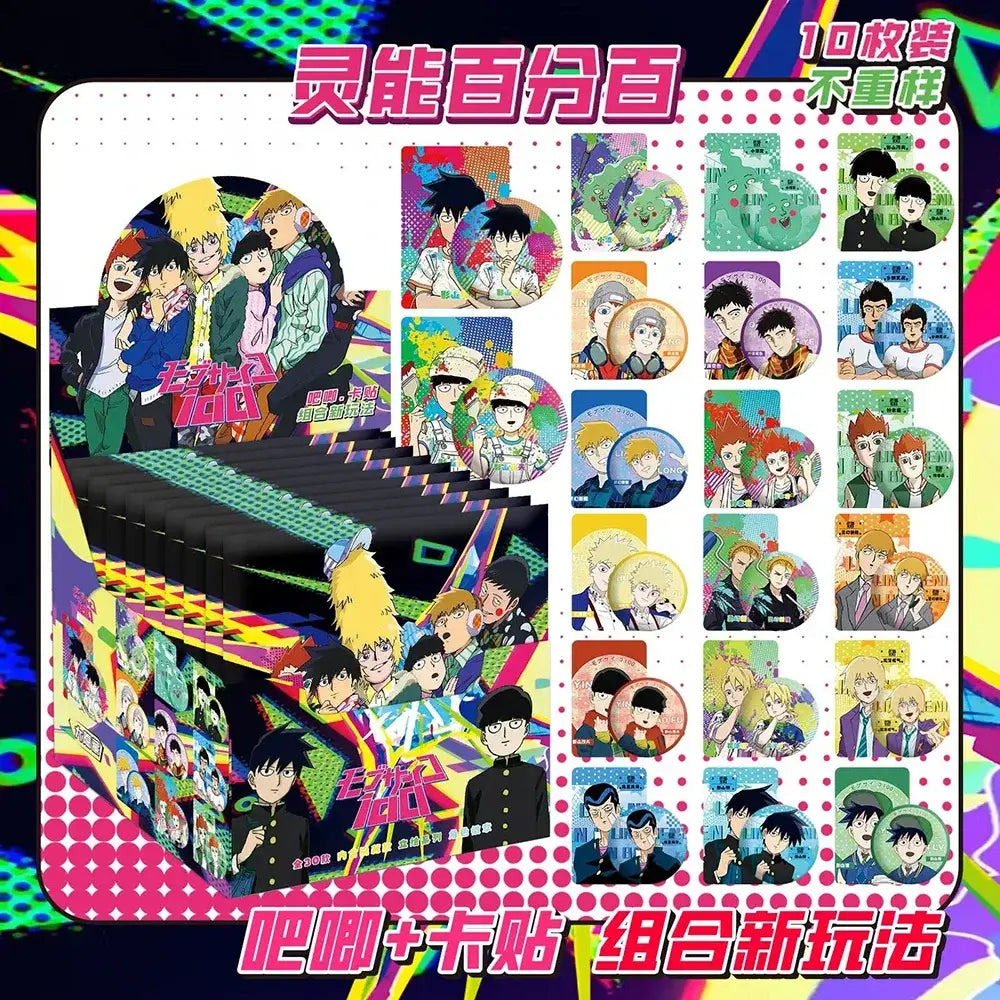 Colorful anime character badge set of 10 vibrant circular brooch decorations featuring unique anime character designs