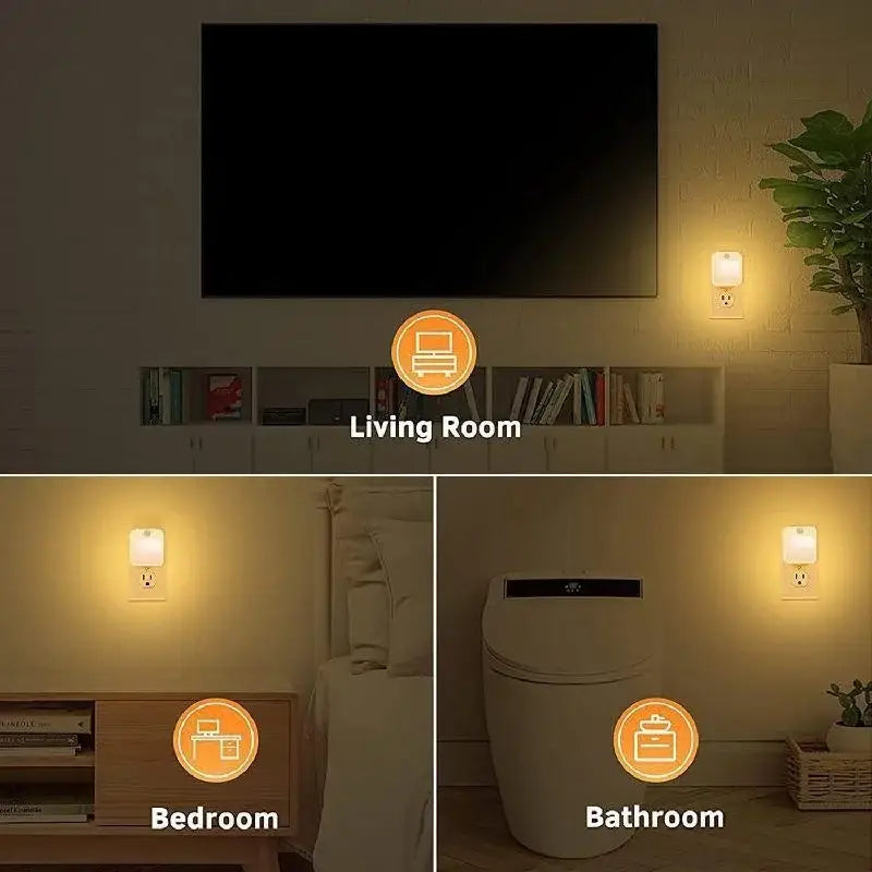 Warm white anime motion sensor led night light with sleek compact design and smooth plastic casing for cabinet use