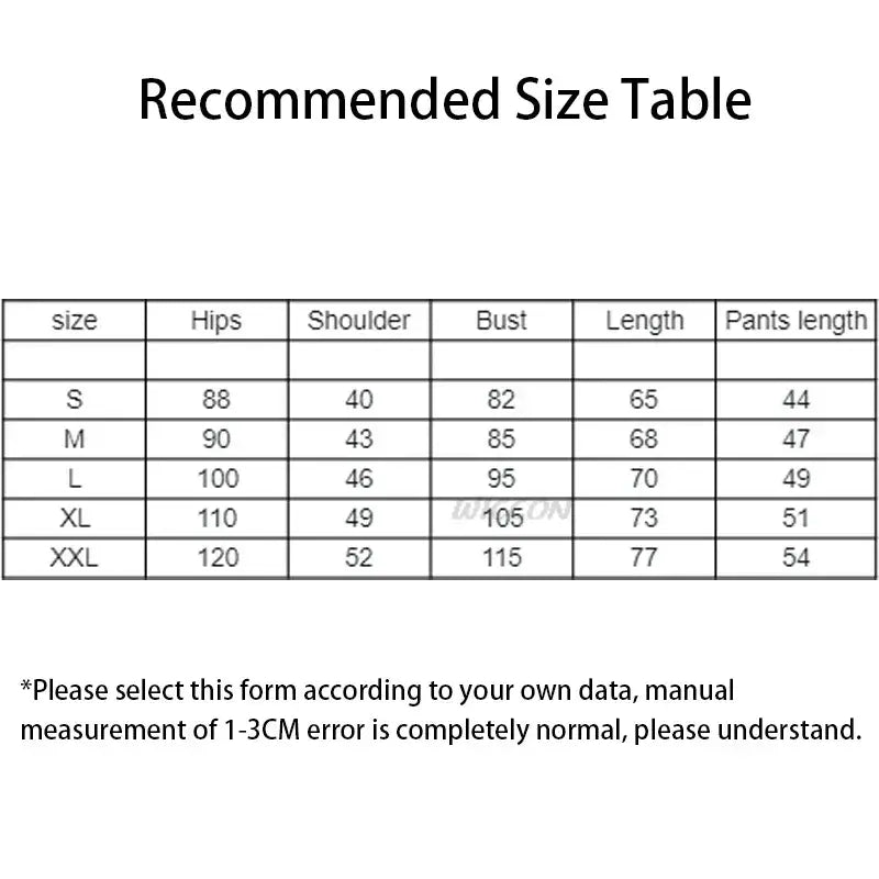 Recommended size table for anime nekoma school kenma kozume kuro o tetsuro cosplay pants in centimeters s to xxl