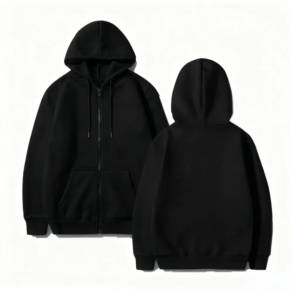 Black attack on titan eren yeager zip up hoodie with front pocket and drawstrings in loose fit design