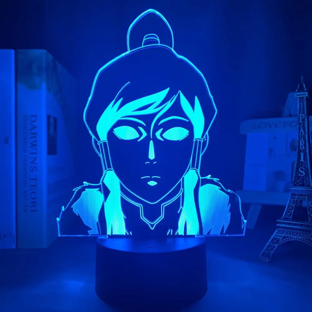 Avatar the last airbender aang blue 3d acrylic led night light with finger touch and remote control features