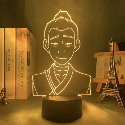 Golden glowing avatar the last airbender aang 3d acrylic led night light with finger touch and remote control
