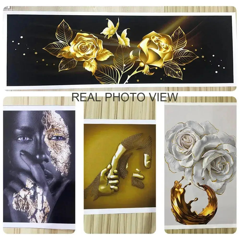 Avril lavigne wall poster featuring golden roses and butterflies in metallic finish on deep black waterproof print