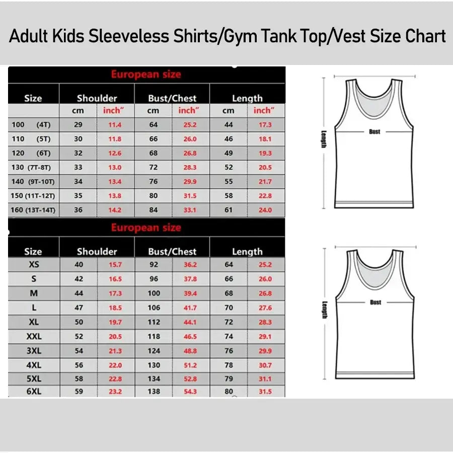 Bandai black clover magic knights black sleeveless gym tank top size chart with shoulder bust and length measurements