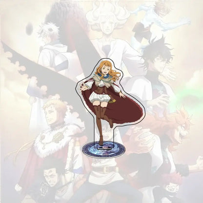 Black clover asta acrylic stand 15cm clear acrylic desk decor with cartoon character in brown cloak and orange hair