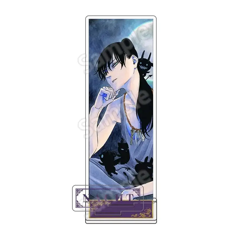 Black clover asta acrylic stand featuring a 15cm rectangular acrylic figure with illustrated character and black creatures