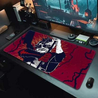 Black clover asta mousepad xxl 90x40cm red and black anime gaming mousepad with dynamic character and non-slip base