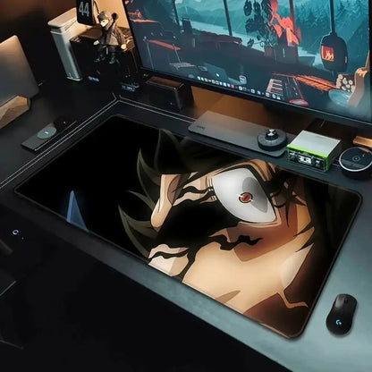 Black clover asta mousepad black gaming mousepad with detailed anime character on smooth non slip surface xxl 90x40cm