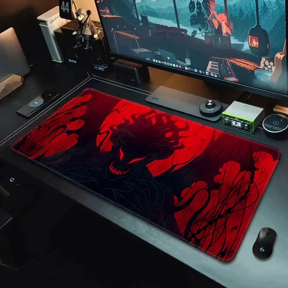 Black clover asta mousepad in red and black with stylized character design non-slip xxl 90x40cm gaming mat