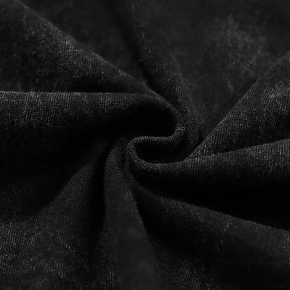 Black clover asta oversized t shirt made of black washed cotton with textured fabric and subtle sheen