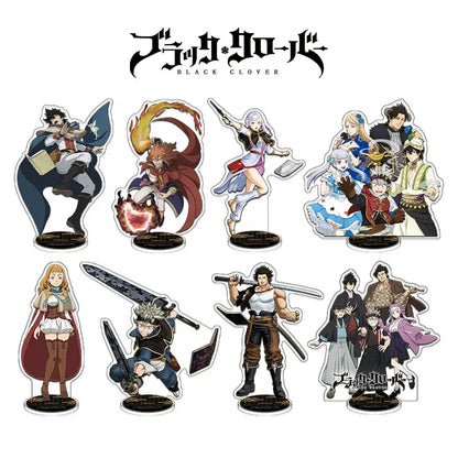 Black clover asta yuno acrylic stand figure plate featuring clear acrylic material and vibrant character design