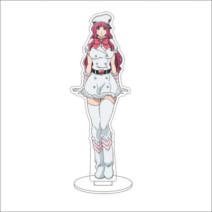 Bleach character acrylic standee featuring a white and pink anime figure in a sailor outfit with heart buckle and tall boots