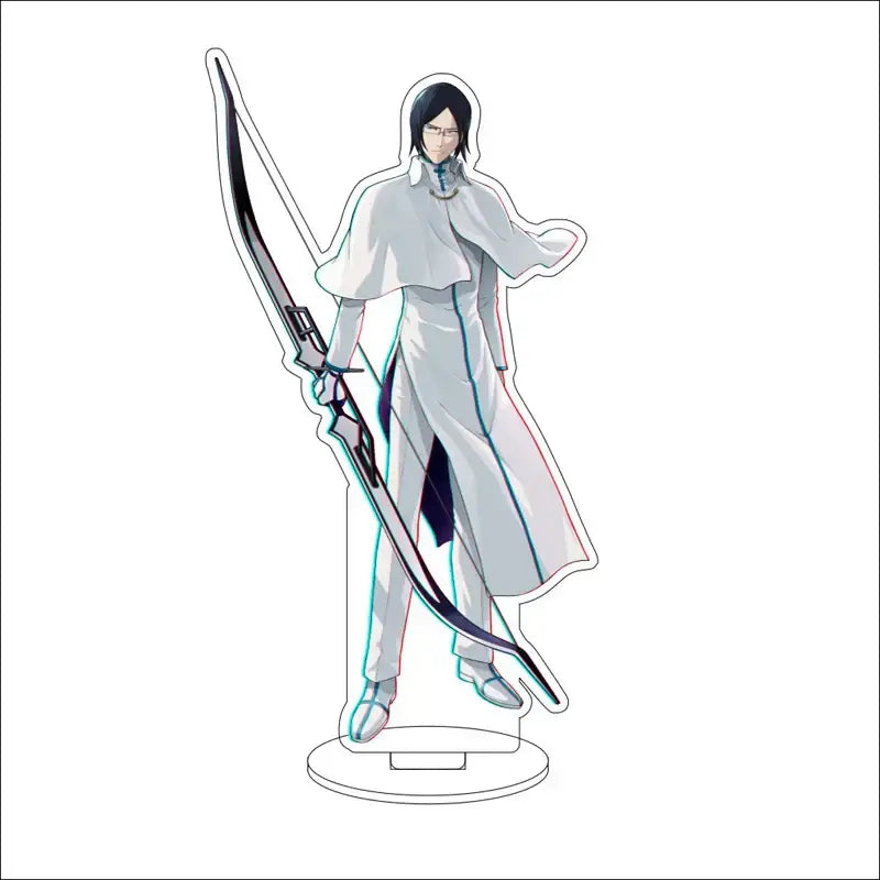 White acrylic bleach character standee 16cm featuring a character in a long white coat holding a bow and arrow