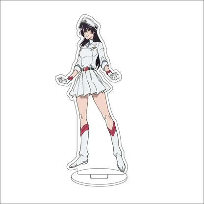 Bleach character acrylic standee featuring a white and red anime figure with black hair on a clear acrylic base