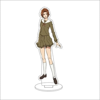 Bleach character acrylic standee featuring an anime girl in green sailor uniform made of durable acrylic, 16cm tall