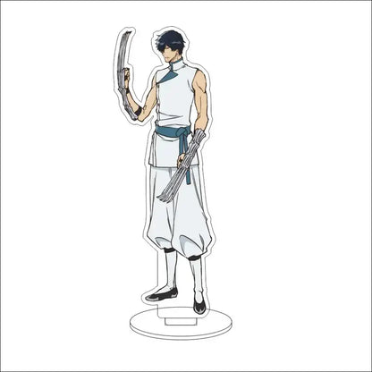 Bleach character acrylic standee featuring white and teal anime figure in traditional attire holding weapons, 16cm display figure